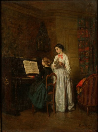 De muziekles door Theophile Emmanuel Duverger